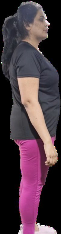 Dhanya before their WeFit transformation